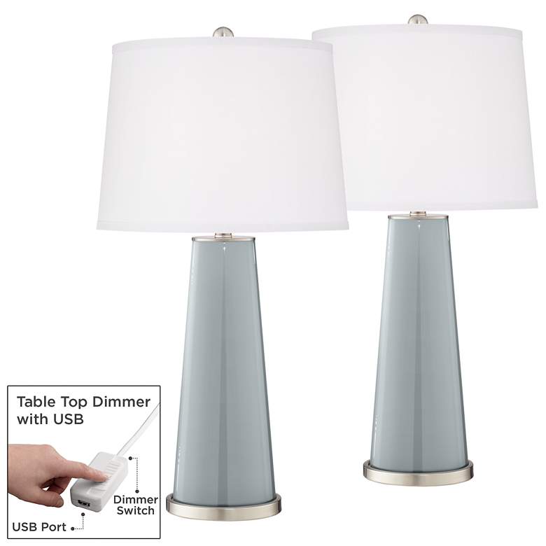 Image 1 Uncertain Gray Leo Table Lamp Set of 2 with Dimmers