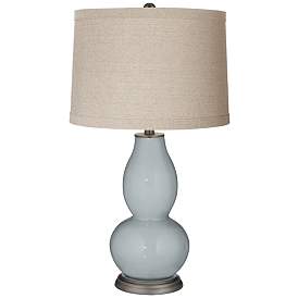 Image1 of Uncertain Gray Linen Drum Shade Double Gourd Table Lamp