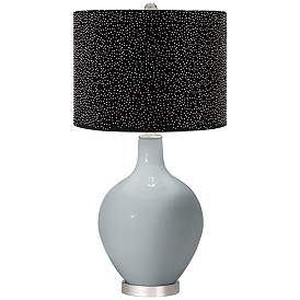 Image1 of Uncertain Gray Ovo Table Lamp w/ Black Scatter Gold Shade