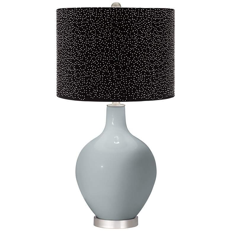 Image 1 Uncertain Gray Ovo Table Lamp w/ Black Scatter Gold Shade