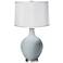 Uncertain Gray Patterned White Shade Ovo Table Lamp