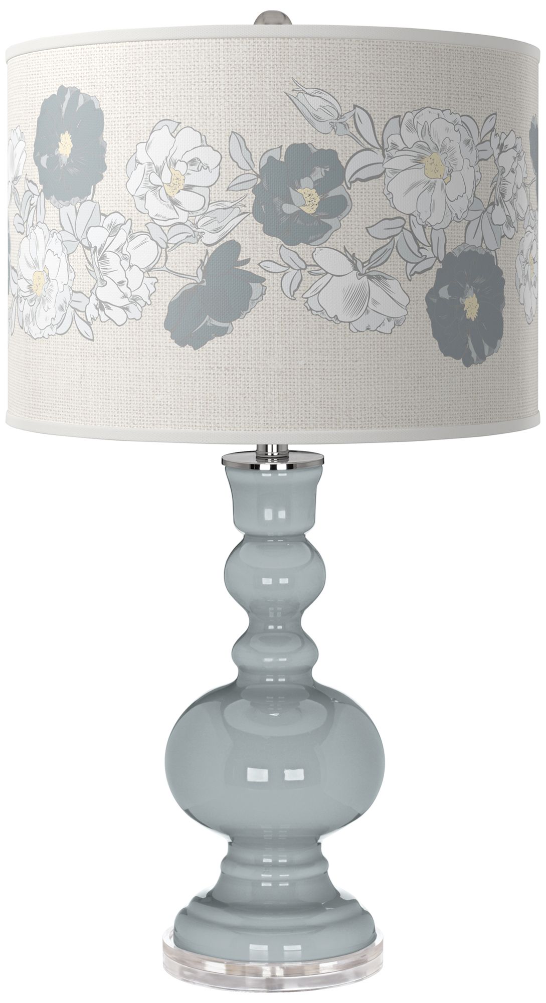 Image Uncertain Gray Rose Bouquet Apothecary Table Lamp