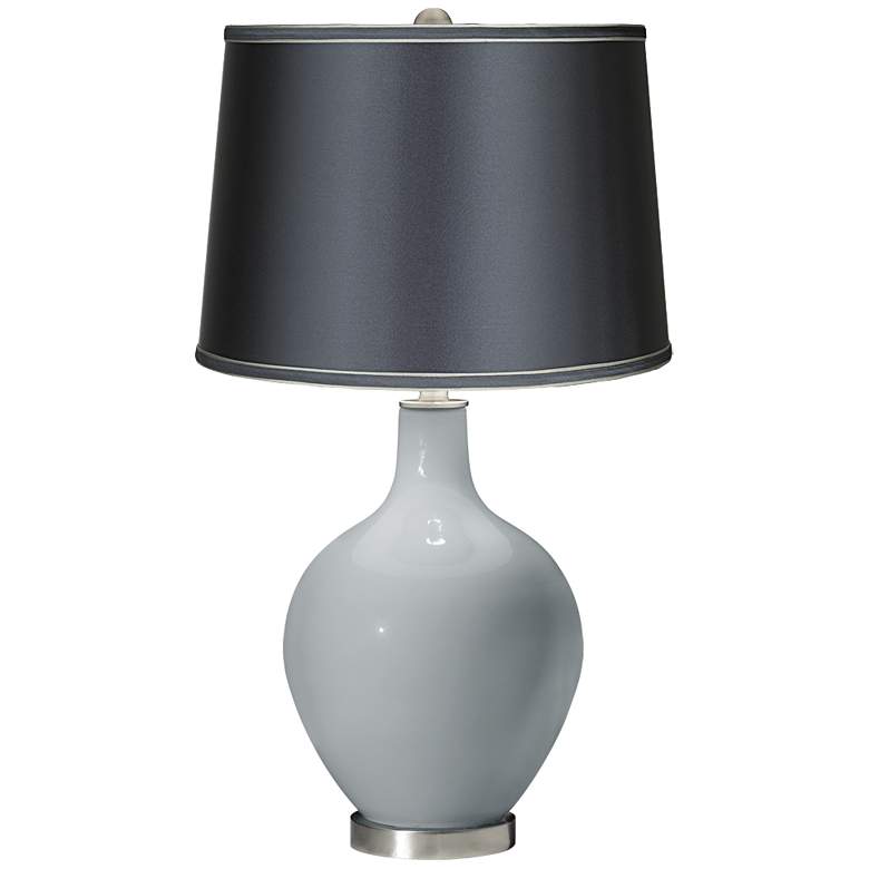 Image 1 Uncertain Gray - Satin Dark Gray Shade Ovo Table Lamp