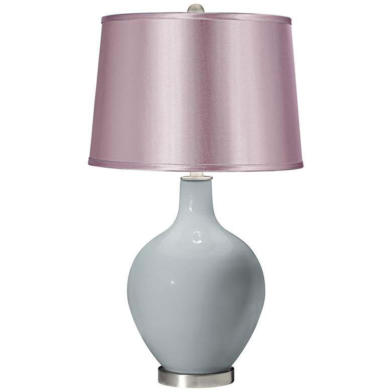 Image 1 Uncertain Gray Satin Lavender Shade Ovo Table Lamp