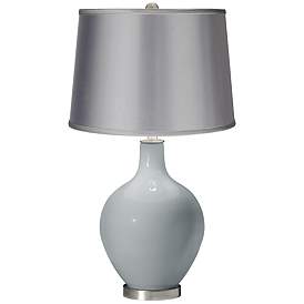 Image1 of Uncertain Gray - Satin Light Gray Shade Ovo Table Lamp