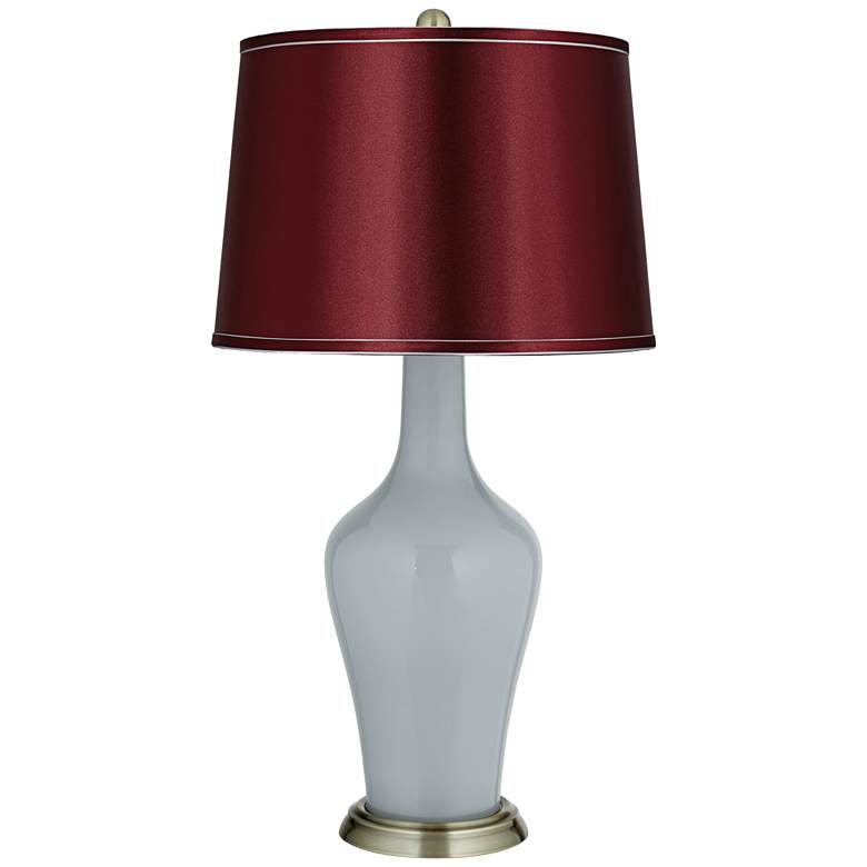 Image 1 Uncertain Gray Satin Merlot Shade Anya Table Lamp