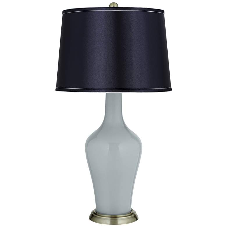 Image 1 Uncertain Gray Satin Navy Shade Anya Table Lamp