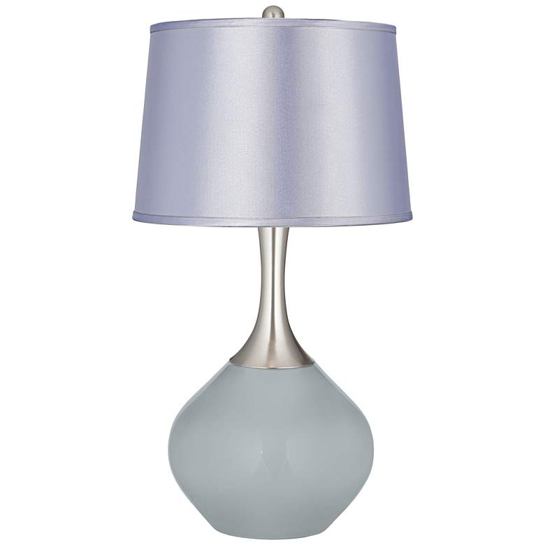 Image 1 Uncertain Gray Satin Periwinkle Shade Spencer Table Lamp