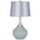 Uncertain Gray Satin Periwinkle Shade Spencer Table Lamp