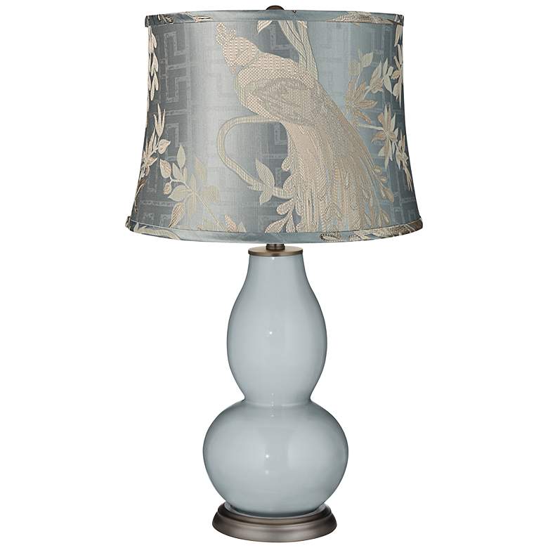 Image 1 Uncertain Gray Shasta Blue Peacock Shade Double Gourd Table Lamp