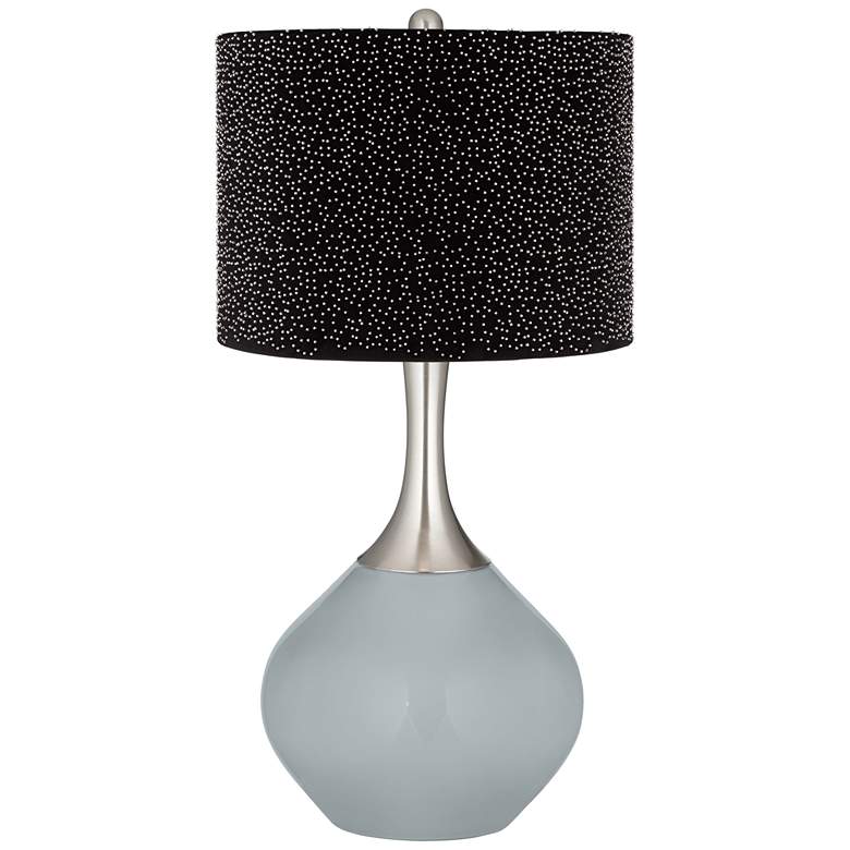 Image 1 Uncertain Gray Spencer Table Lamp w/ Black Scatter Gold Shade