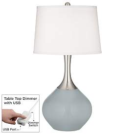 Image1 of Uncertain Gray Spencer Table Lamp with Dimmer