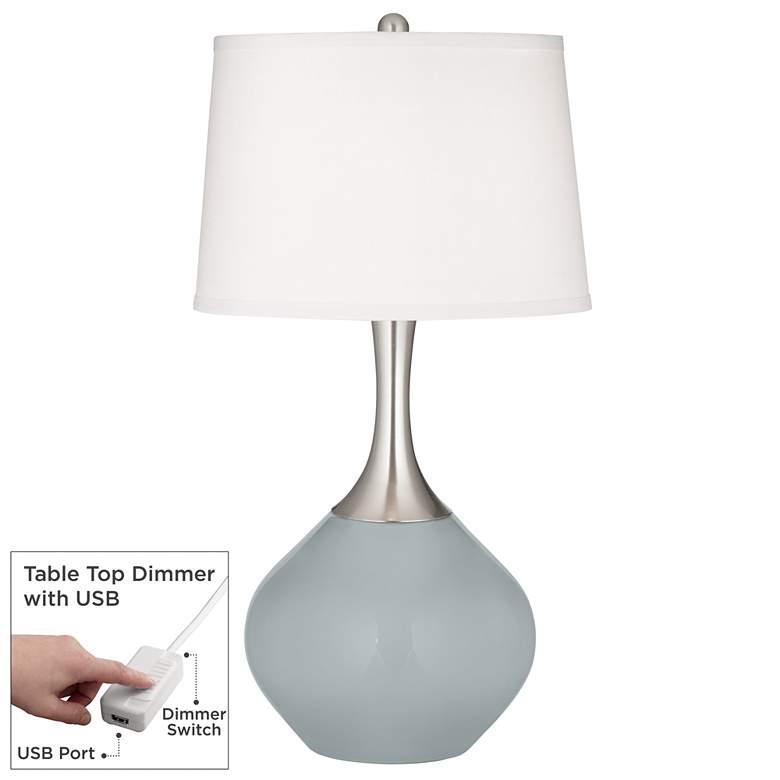 Image 1 Uncertain Gray Spencer Table Lamp with Dimmer