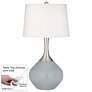 Uncertain Gray Spencer Table Lamp with Dimmer