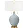 Uncertain Gray Toby Brass Accents Table Lamp with Dimmer
