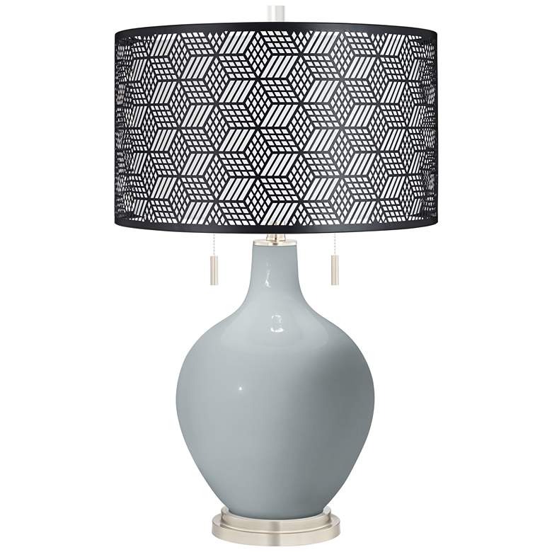 Image 1 Uncertain Gray Toby Table Lamp With Black Metal Shade