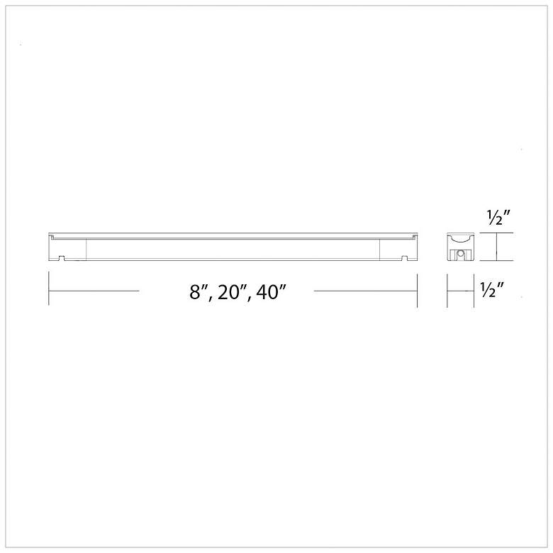 Image 2 Under Cabinet Strip 0.5"H x 40"W 1-Light Strip Light in Black more views