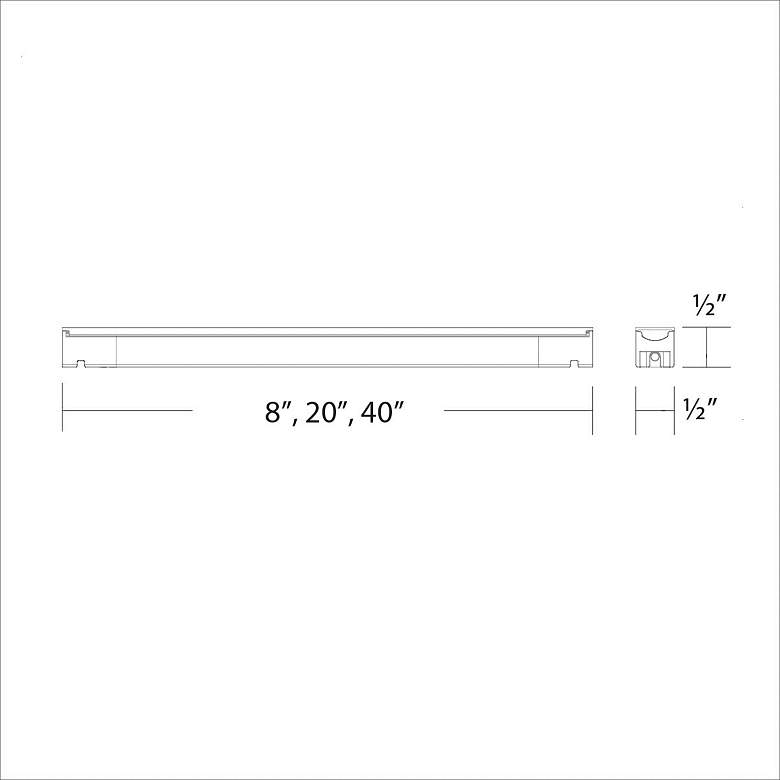 Image 2 Under Cabinet Strip 0.5"H x 8"W 1-Light Strip Light in Black more views