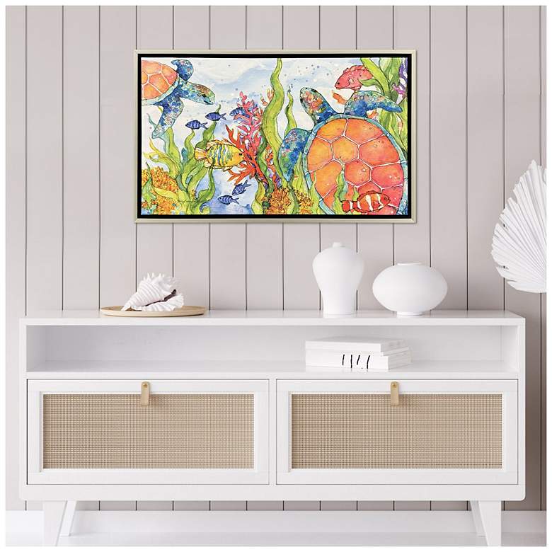 Image 4 Under the Sea 36"W x 22"H Coastal Canvas more views