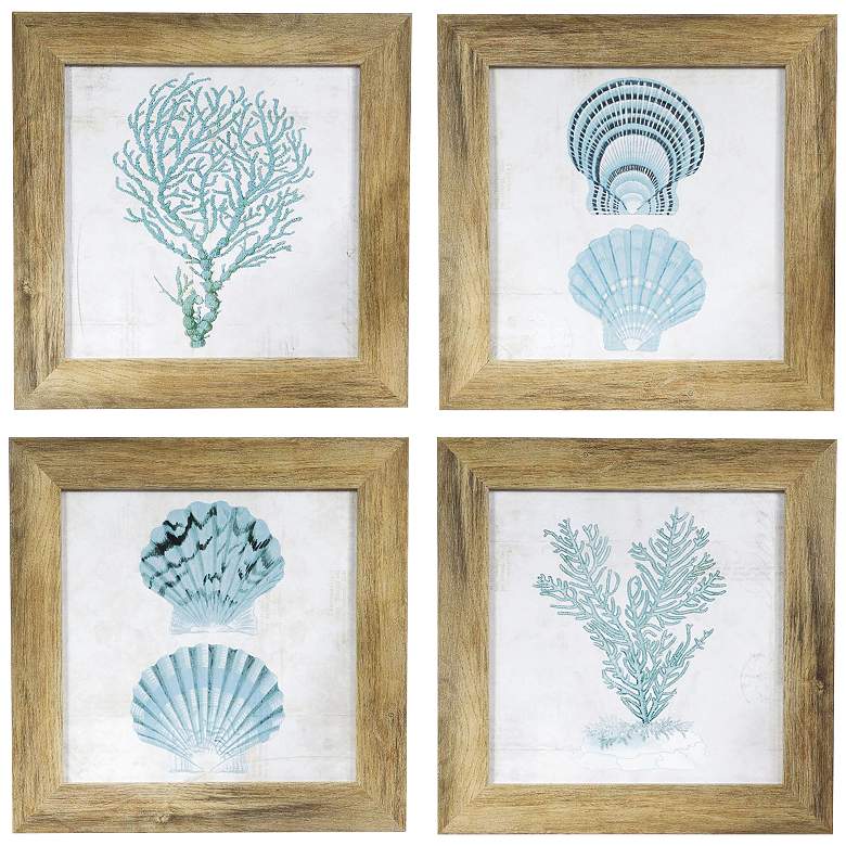 Image 1 Under The Sea 4-Piece 15 inch Square Wall Art Set