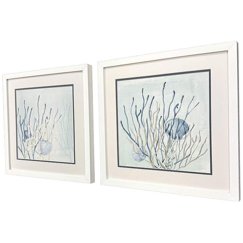 Image 3 Under the Sea Coral 17"W x 17"H Framed Art - Set of 2 more views