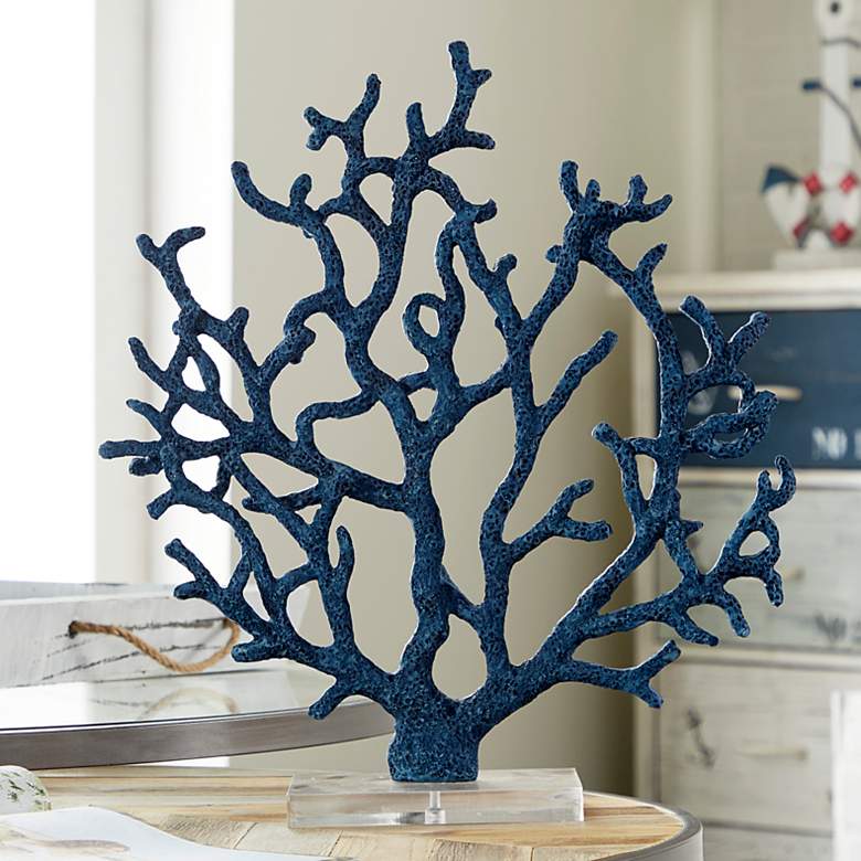 Image 1 Undersea 16 inch High Blue Porous Coral Sculpture