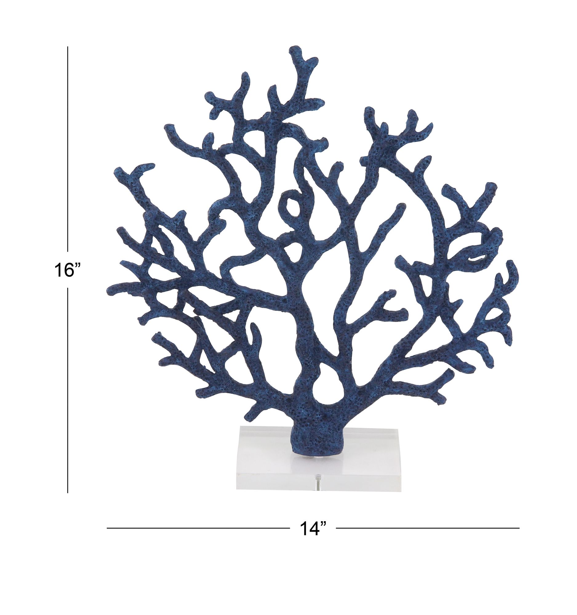 Image 6 Undersea 16" High Blue Porous Coral Sculpture more views