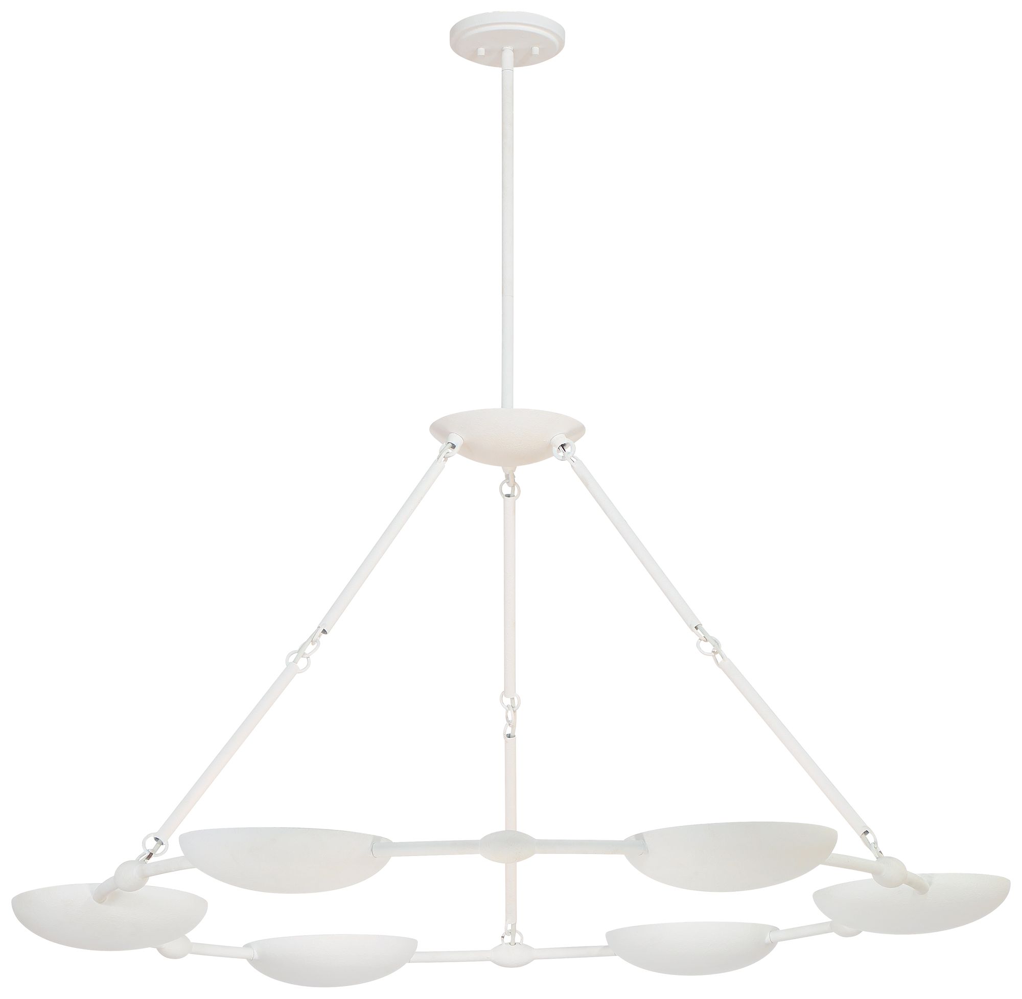 Image Undertas 47 3/4" Wide Piastra White 6-Light Chandelier