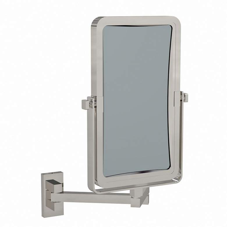 Image 3 Undine Polished Nickel Magnified Double Sided Wall Mirror more views