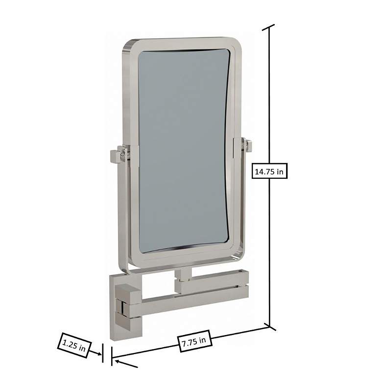 Image 5 Undine Polished Nickel Magnified Double Sided Wall Mirror more views