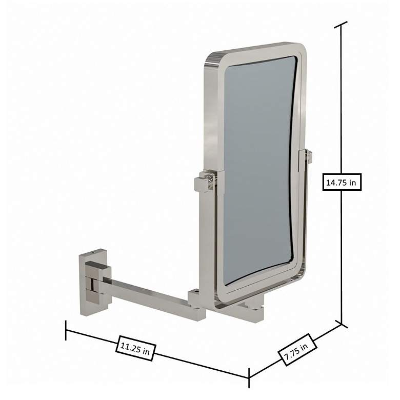 Image 6 Undine Polished Nickel Magnified Double Sided Wall Mirror more views