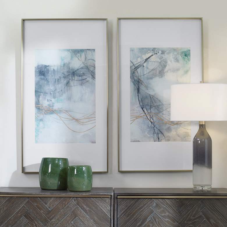 Image 1 Undulating Oro 45" High 2-Piece Framed Print Wall Art Set