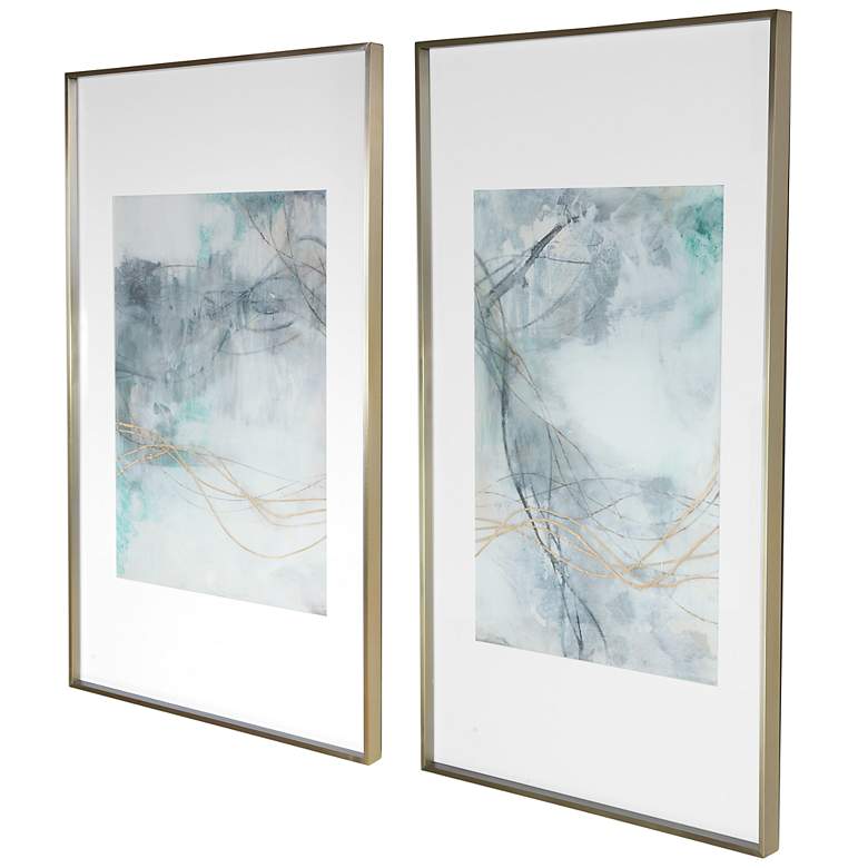 Image 3 Undulating Oro 45" High 2-Piece Framed Print Wall Art Set more views