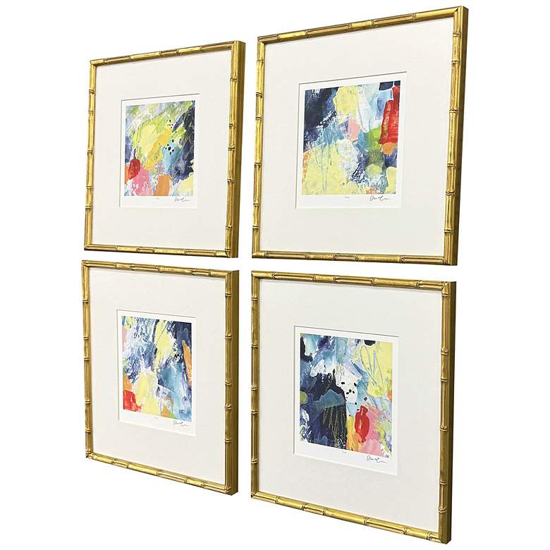 Image 2 Unfettered 17"W x 18"H Contemporary Framed Art Set of 4 more views