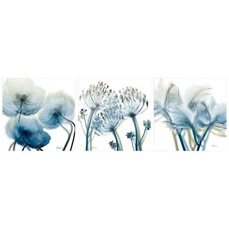 Image 2 Unfocused Beauty 72 inch Wide 3-Piece Glass Wall Art Set