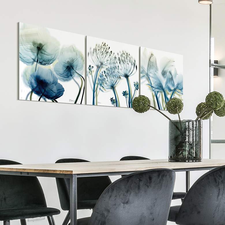 Image 6 Unfocused Beauty 72" Wide 3-Piece Glass Wall Art Set more views