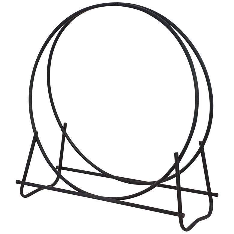 Image 1 UniFlame 40 inch Wide Black Outdoor Tubular Log Hoop