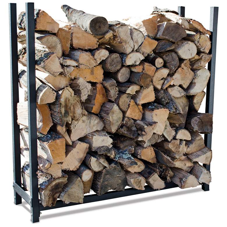 Image 1 UniFlame 47 3/4" Wide Black Outdoor Log Rack