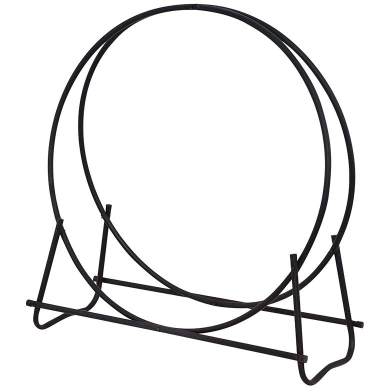 Image 1 UniFlame 48 inch Wide Black Outdoor Tubular Log Hoop