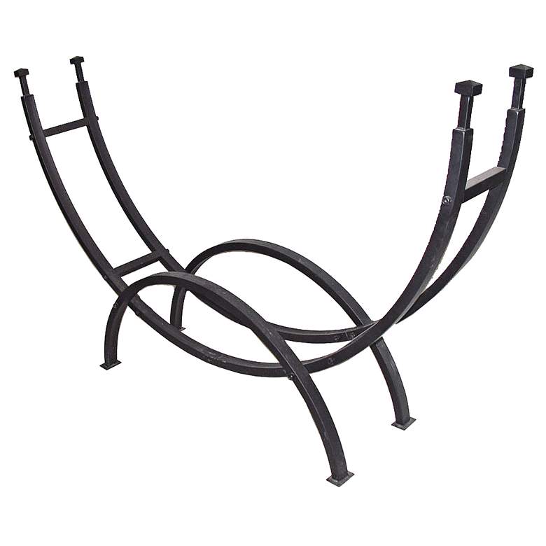 Image 1 UniFlame 70" Wide Black Outdoor Log Rack
