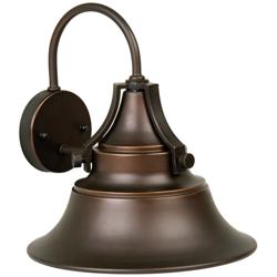 Union 12 3/4&quot; High Gilded Oiled Bronze Outdoor Wall Light
