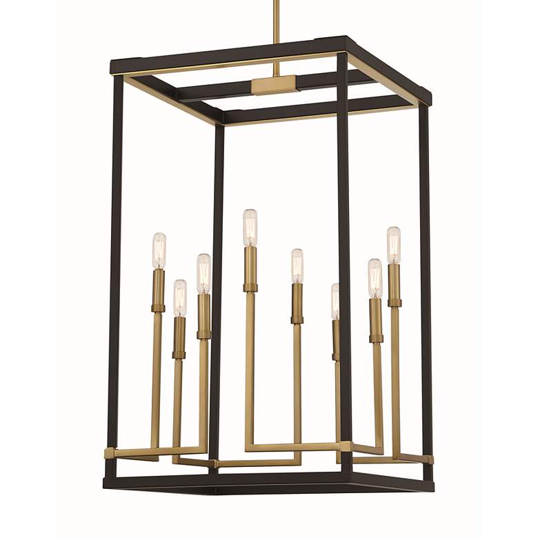 Image 4 Union Estates 18" Wide Coal and Soft Brass 8-Light Pendant more views