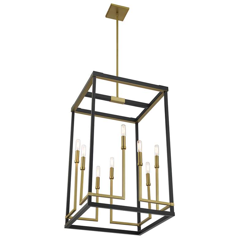 Image 6 Union Estates 18" Wide Coal and Soft Brass 8-Light Pendant more views