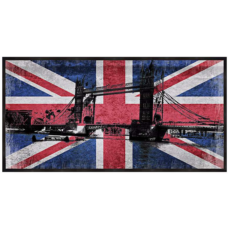 Image 1 Union Jack and London Bridge 20 1/2 inch Wide Framed Wall Art