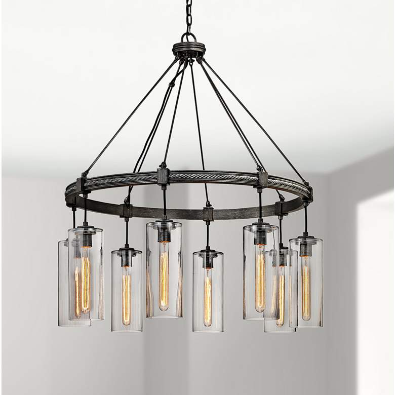 Image 1 Union Square 36 inch Wide Graphite 8-Light Ring Chandelier