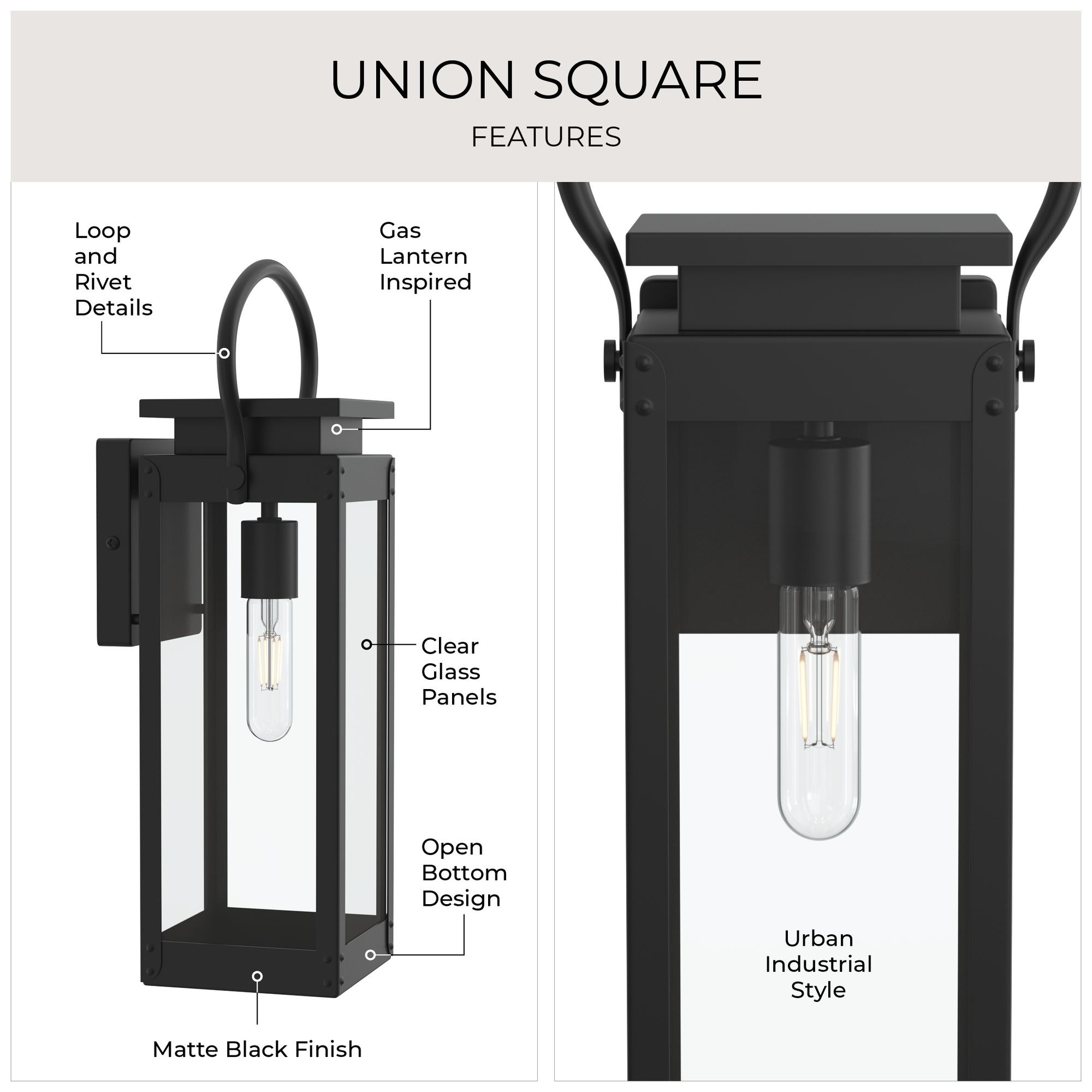 Union Square Collection One-Light Medium Wall-Lantern
