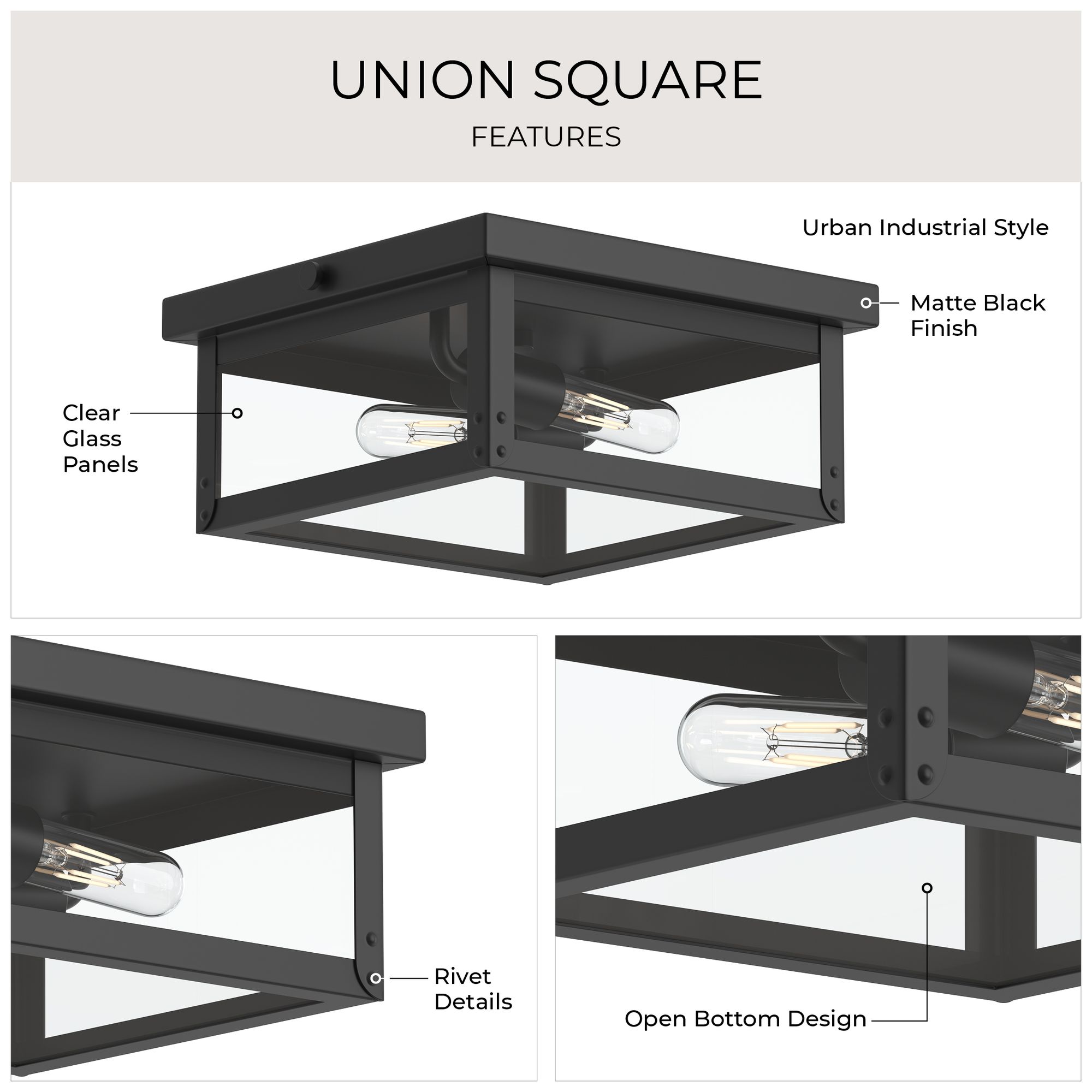 Union Square Collection Two-Light Flush Mount