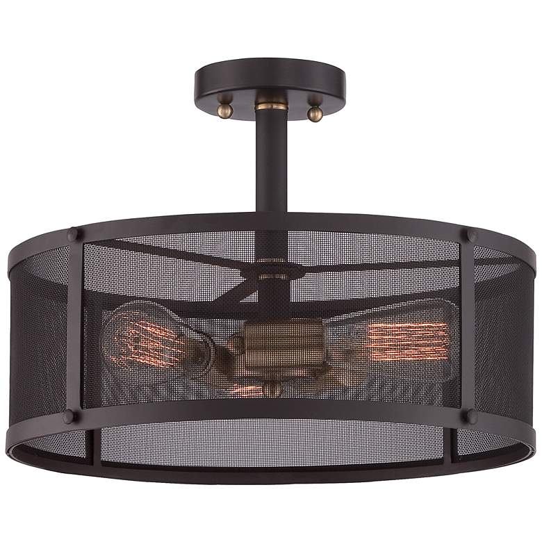 Image 2 Union Station 16" Wide Western Bronze 3-Light Ceiling Light