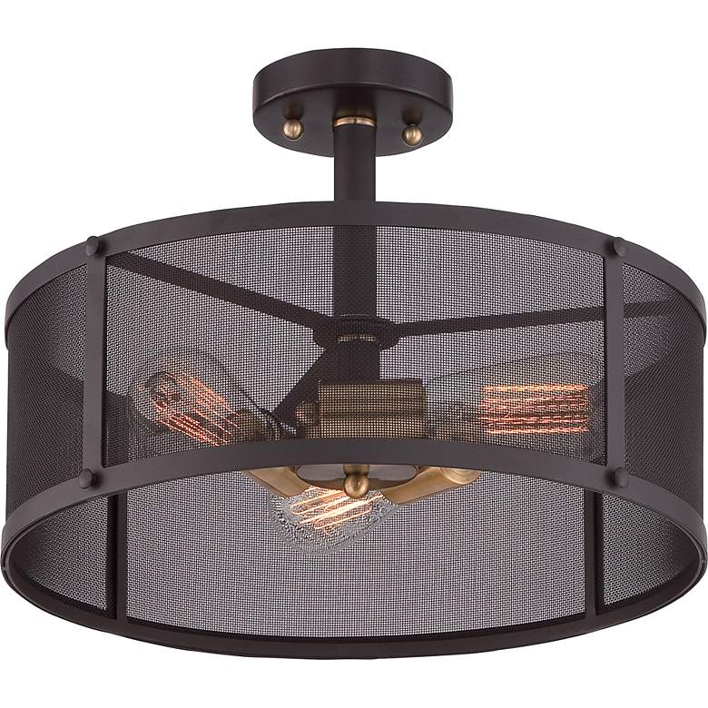 Image 3 Union Station 16" Wide Western Bronze 3-Light Ceiling Light more views