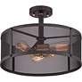 3_Union Station 16" Wide Western Bronze 3-Light Ceiling Light more views